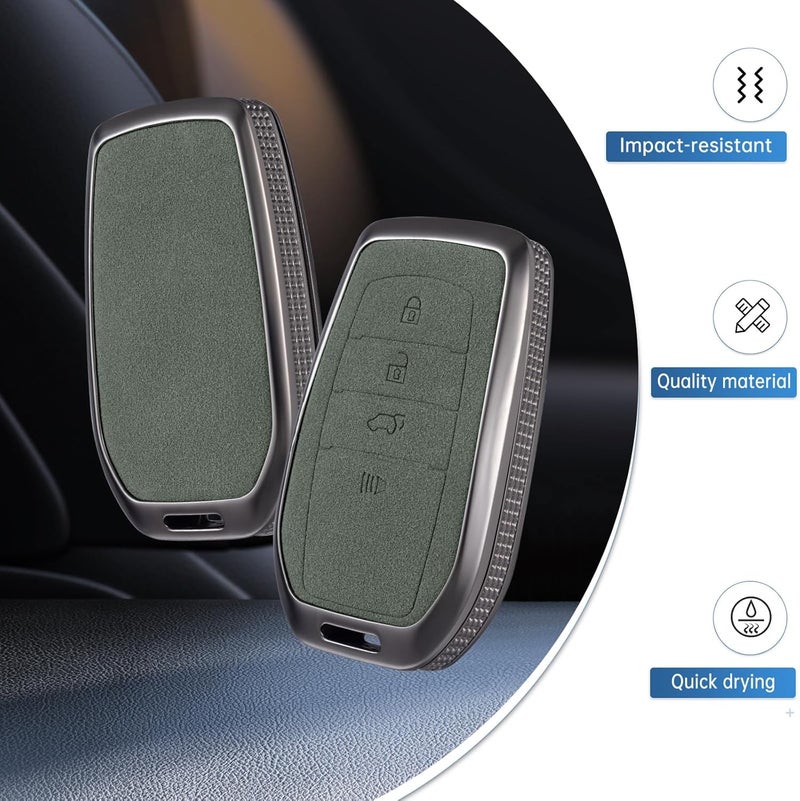 YO&YOYE Toyota Key Fob Cover with Keychain - Green - Image 3