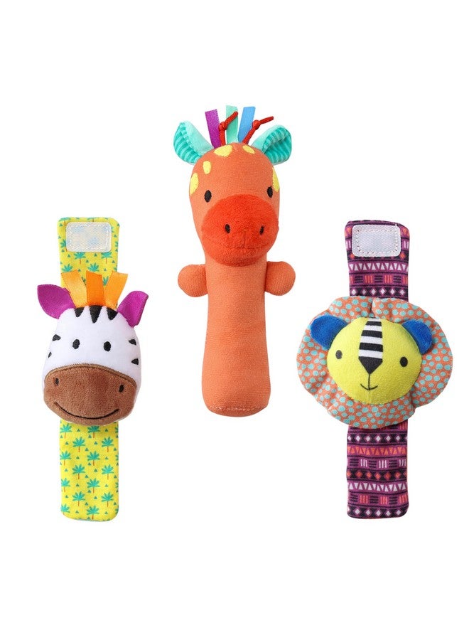 The Peanut Shell مجموعة جوارب ريتل من بي نات شيل - 5 جوارب ريتل للبنات والأولاد، ألعاب أطفال 0-6-12 شهر، حيوانات حديثي الولادة بتباين عالي، ألعاب للأطفال حديثي الولادة، الأطفال، والأطفال 0-3 0-6 أشهر - سفاري - Image 4