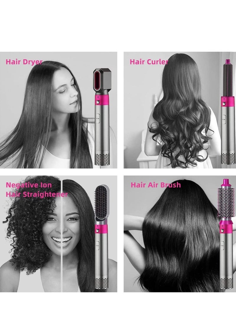 Hair Dryer Brush and Volumizer, 5 in 1 Hair Dryer Multifunctional Comb Hair Curler Straightener Styling Comb Tool Detachable Hair Dryer Curling Hair Drying Scalp - Image 3