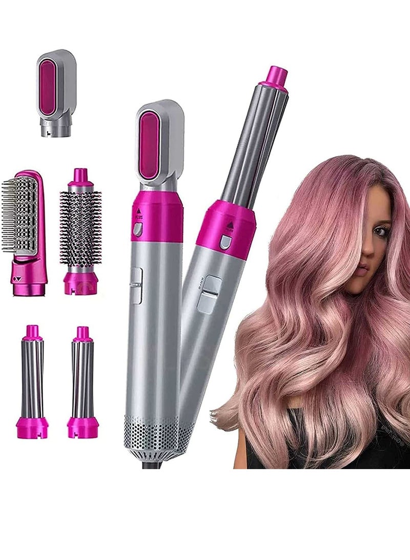 Hair Dryer Brush and Volumizer, 5 in 1 Hair Dryer Multifunctional Comb Hair Curler Straightener Styling Comb Tool Detachable Hair Dryer Curling Hair Drying Scalp - Image 1