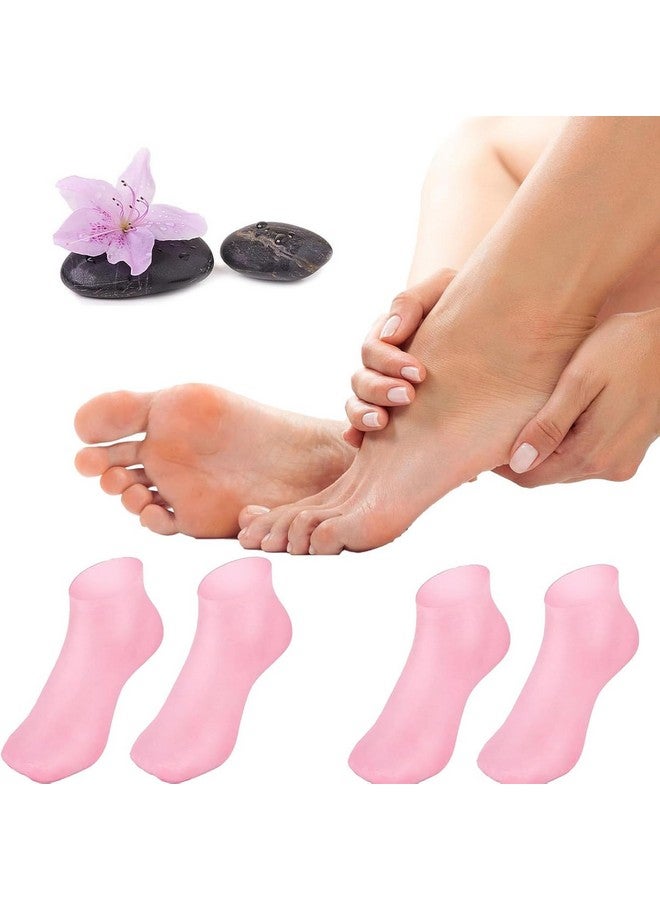 Calyrex Silicone Socks for Dry Cracked Feet Women,New Upgrade Thickened Moisturizing Foot Mask Exfoliating Silicone Socks,Spa Gel Moisturizer Socks Foot Care After Pedicure,Large (2 Pairs) - Image 1