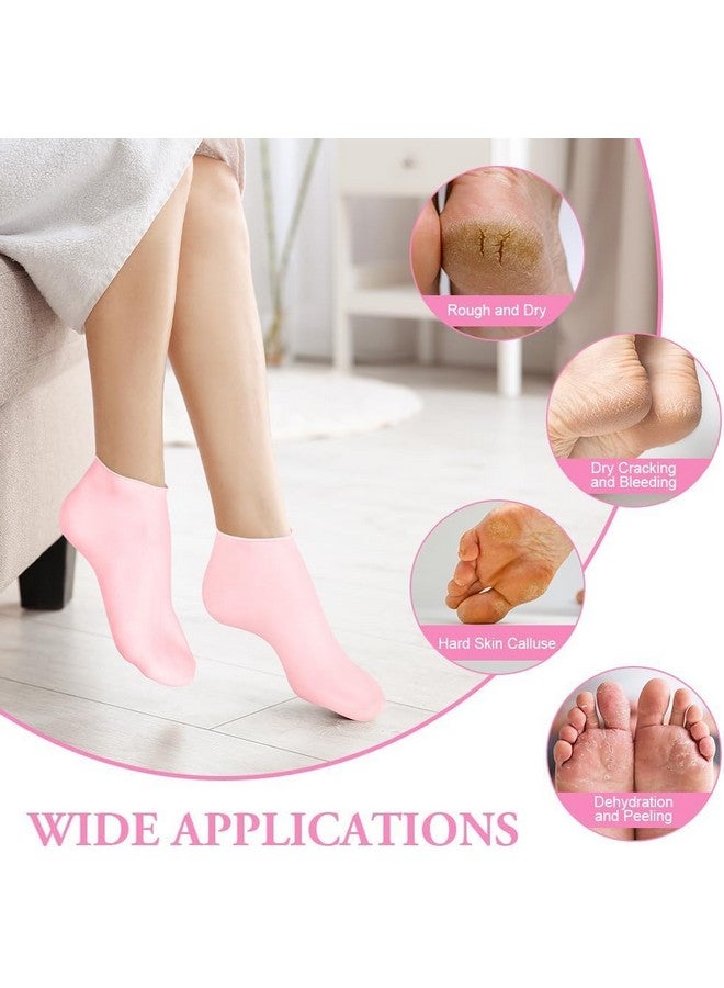 Calyrex Silicone Socks for Dry Cracked Feet Women,New Upgrade Thickened Moisturizing Foot Mask Exfoliating Silicone Socks,Spa Gel Moisturizer Socks Foot Care After Pedicure,Large (2 Pairs) - Image 2
