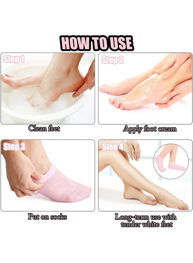 Calyrex Silicone Socks for Dry Cracked Feet Women,New Upgrade Thickened Moisturizing Foot Mask Exfoliating Silicone Socks,Spa Gel Moisturizer Socks Foot Care After Pedicure,Large (2 Pairs) - Image 3