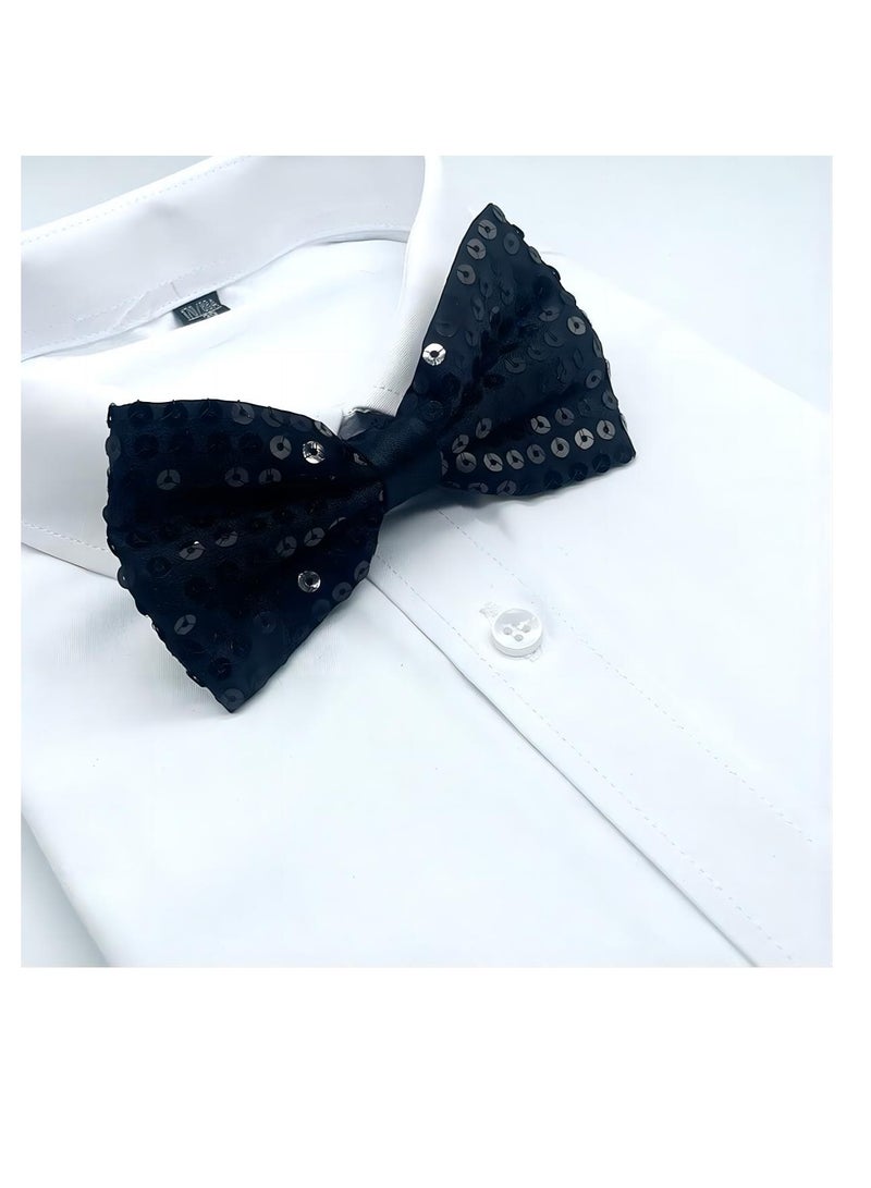 5pcs Sequin Bow Ties for Men/Big Boys Pre-tied Adjustable Shiny Bow Tie Tuxedo Bowties with Adjustable Strap - Image 4