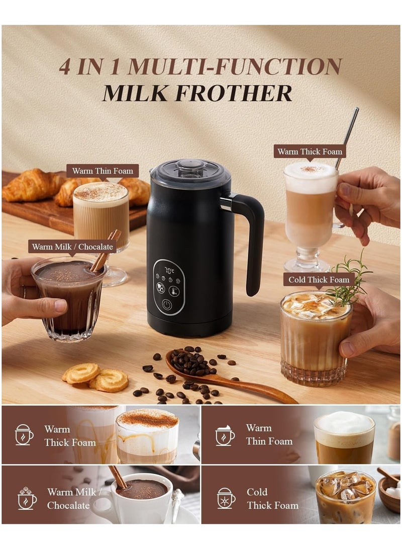 Dxmocos Electric Milk Frother and Steamer – 4-in-1 Hot & Cold Foam Maker with Temperature Control, Auto-Warming, Silent Operation & Two Whisks for Latte, Cappuccino, Hot Chocolate, Macchiato  - Image 4