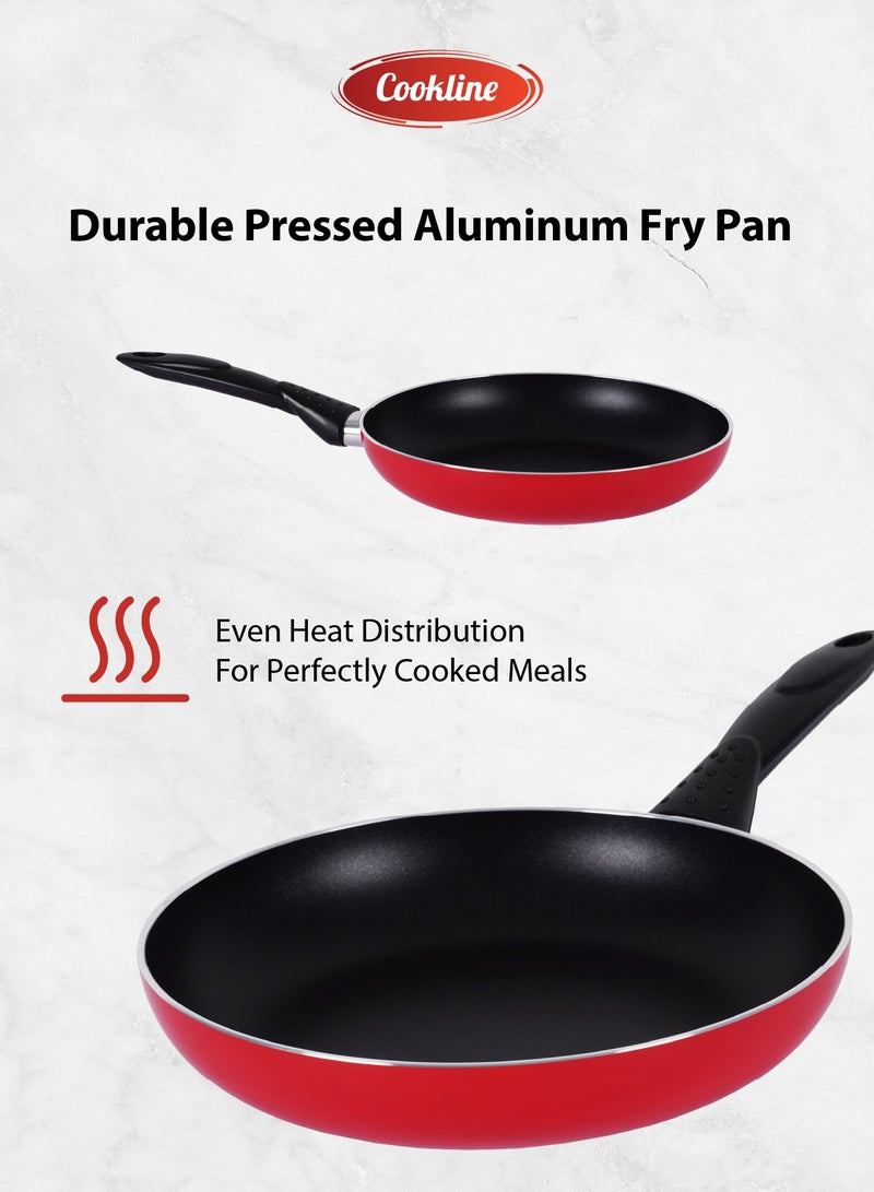 Cookline Pressed Aluminum Nonstick Cookware Set ,15 PCS, Red Shiny Exterior with Induction Bottom - Image 3