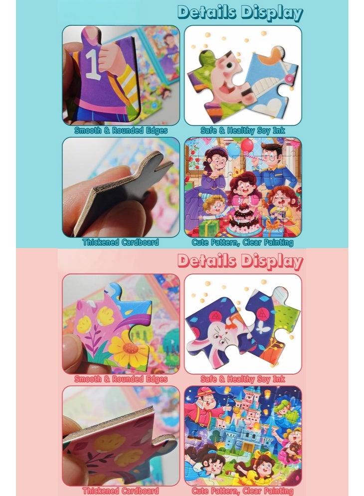 SHABILI 2 Pack Magnetic Jigsaw Puzzle Books Set, Montessori Educational Toys for Kids Aged 36M+, 25+30+36 PCS Leveled Puzzles for Boys Girls Brain Development Travel Toy Gift (Festival & Fantasy Series, Level 4, 36M+) - Image 5
