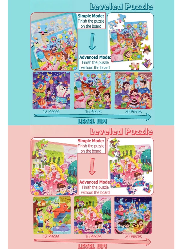 SHABILI 2 Pack Magnetic Jigsaw Puzzle Books Set, Montessori Educational Toys for Kids Aged 36M+, 25+30+36 PCS Leveled Puzzles for Boys Girls Brain Development Travel Toy Gift (Festival & Fantasy Series, Level 4, 36M+) - Image 4