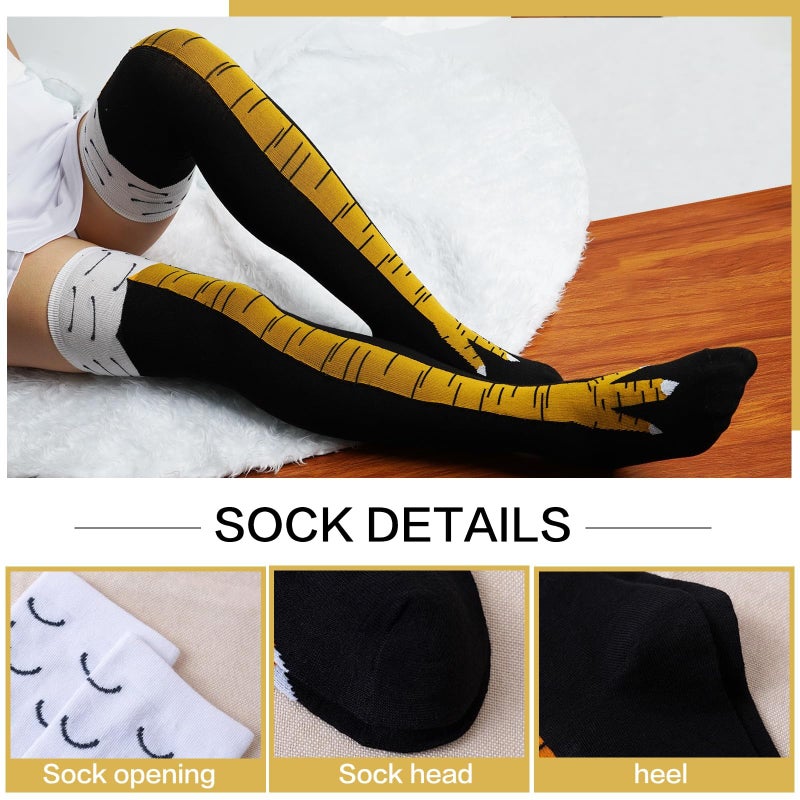 Raylarnia Funny Crazy Chicken Leg Feet Socks for Men and Women- Novelty High Socks Funny Gifts - Image 4