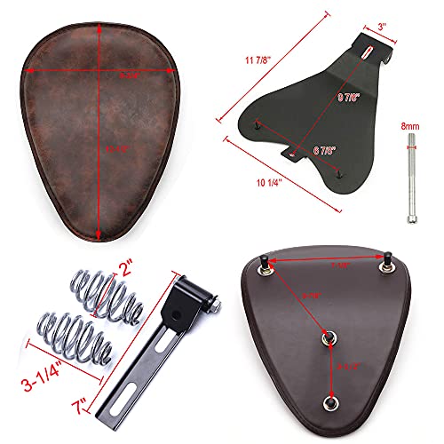 Rich Choices Brown Motorcycle Solo Seat Spring With Base For Harley Heritage Softail Springer (Retro Brown) - Image 2