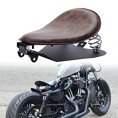 Rich Choices Brown Motorcycle Solo Seat Spring With Base For Harley Heritage Softail Springer (Retro Brown) - Image 1