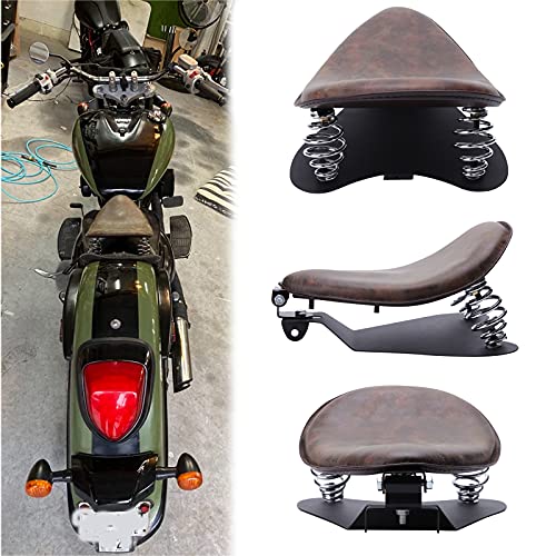 Rich Choices Brown Motorcycle Solo Seat Spring With Base For Harley Heritage Softail Springer (Retro Brown) - Image 4