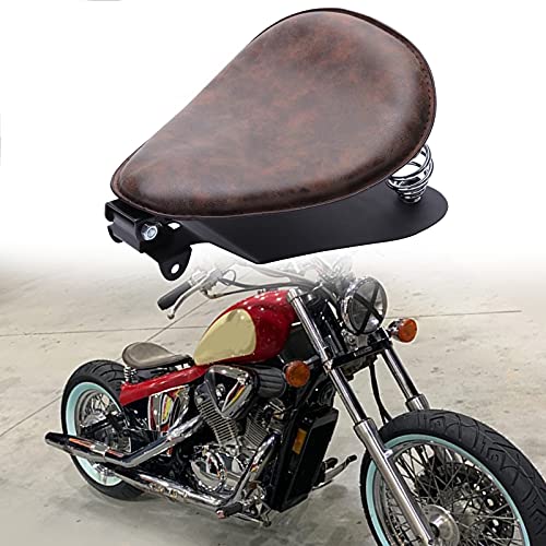 Rich Choices Brown Motorcycle Solo Seat Spring With Base For Harley Heritage Softail Springer (Retro Brown) - Image 5