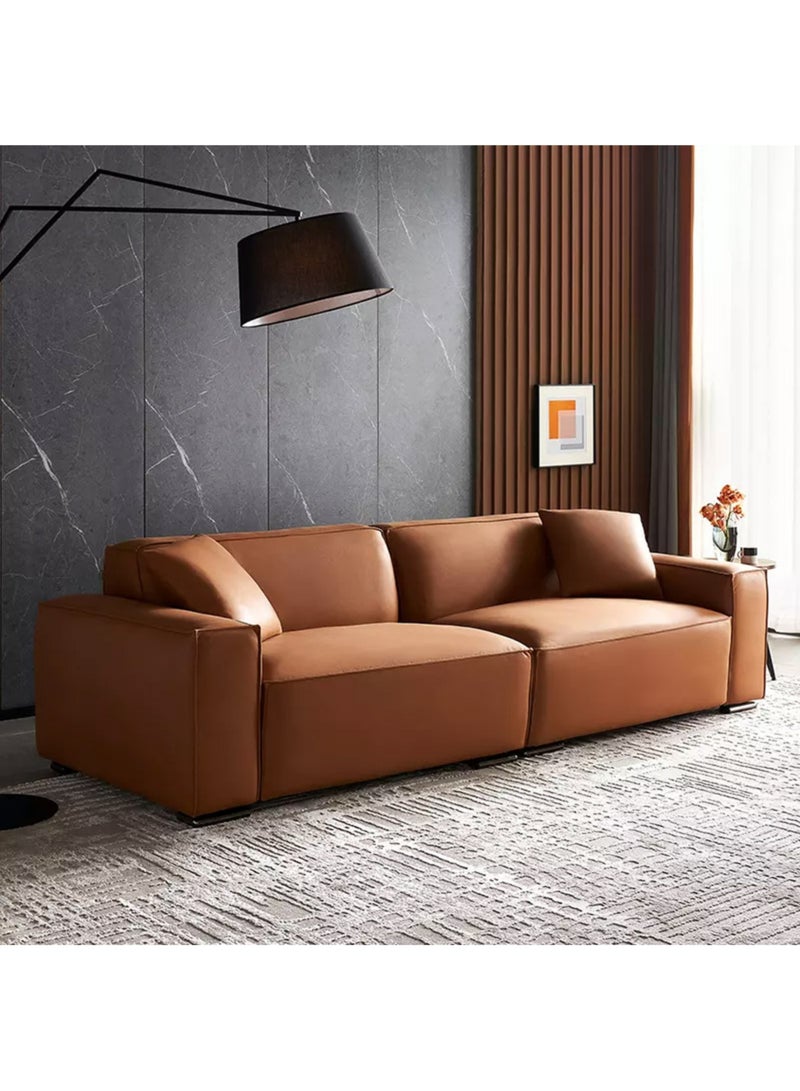Karnak Faux 2 Seater Sofa - Brown