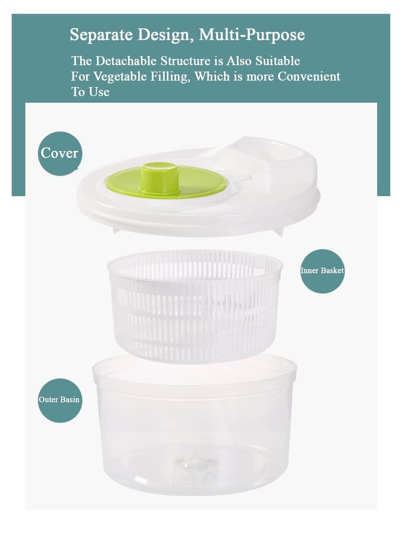 Bonita Large Capacity Salad Spinner Fruit and Vegetable Washer,Vegetable Quick Dryer Oil Shaker Dry off and Drain Vegetable Wash & Salad Making Bowl with Plastic Colander ( orange )  - Image 2