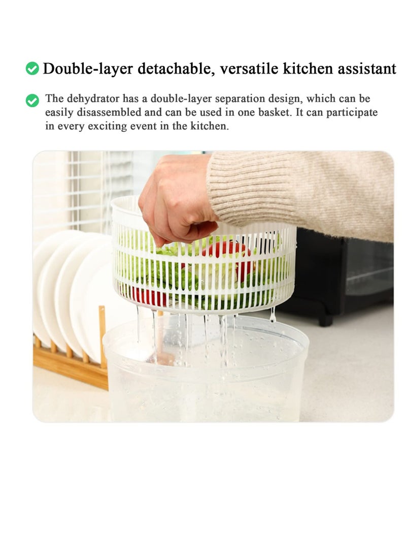 Bonita Large Capacity Salad Spinner Fruit and Vegetable Washer,Vegetable Quick Dryer Oil Shaker Dry off and Drain Vegetable Wash & Salad Making Bowl with Plastic Colander ( orange )  - Image 5