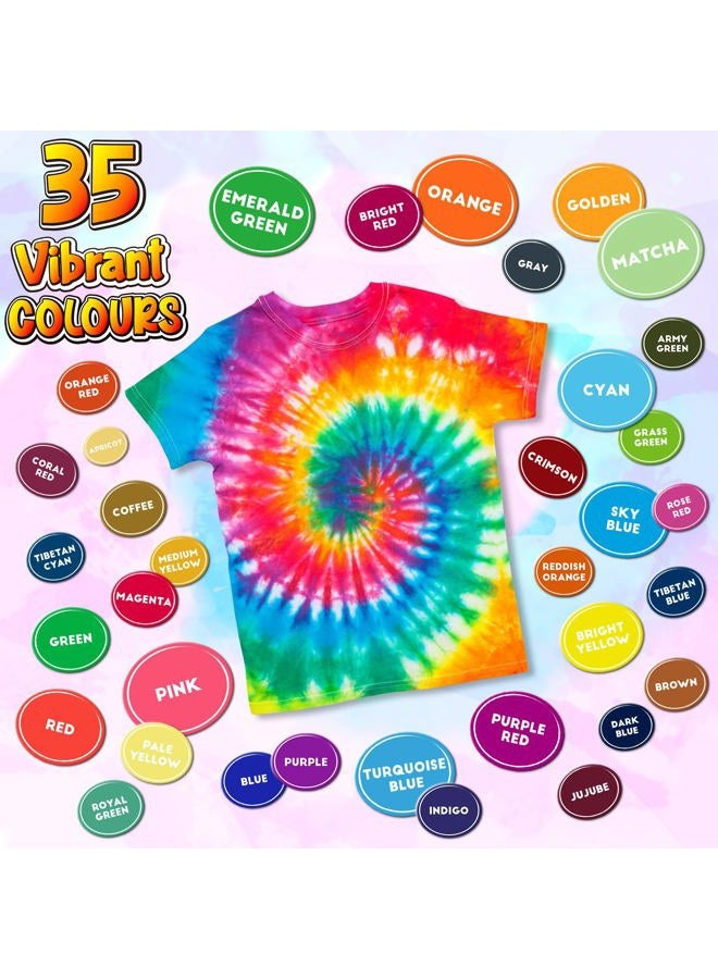 PATIFEED Tie Dye Kit, 35 Colors Fabric Tyedyedye Kit, Non-Toxic Tye Dye Kit for Kids, Adults, Large Groups, Handmade Party - Image 3