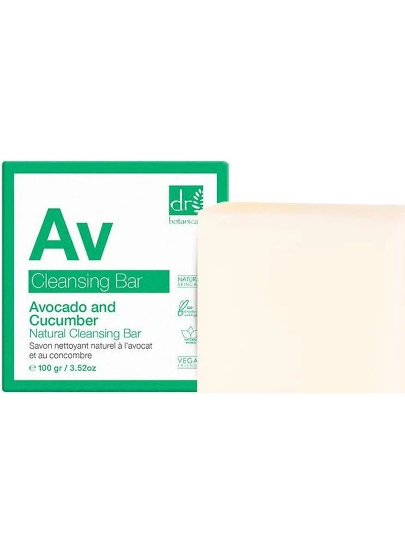 DR BOTANICALS Dr. Botanicals Apothecary Avocado & Cucumber Cleansing Bar 100g - Image 1