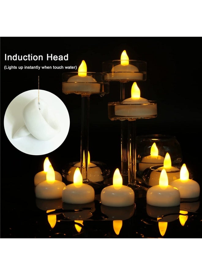 Mado Gallery 12 PCS Waterproof Flameless Floating LED Candles – Battery Operated Warm White Tealights for Vases, Wedding & Pool Decor - Image 3