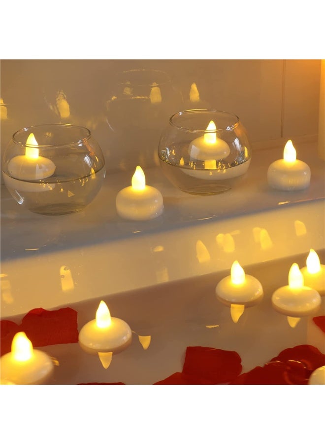 Mado Gallery 12 PCS Waterproof Flameless Floating LED Candles – Battery Operated Warm White Tealights for Vases, Wedding & Pool Decor - Image 4