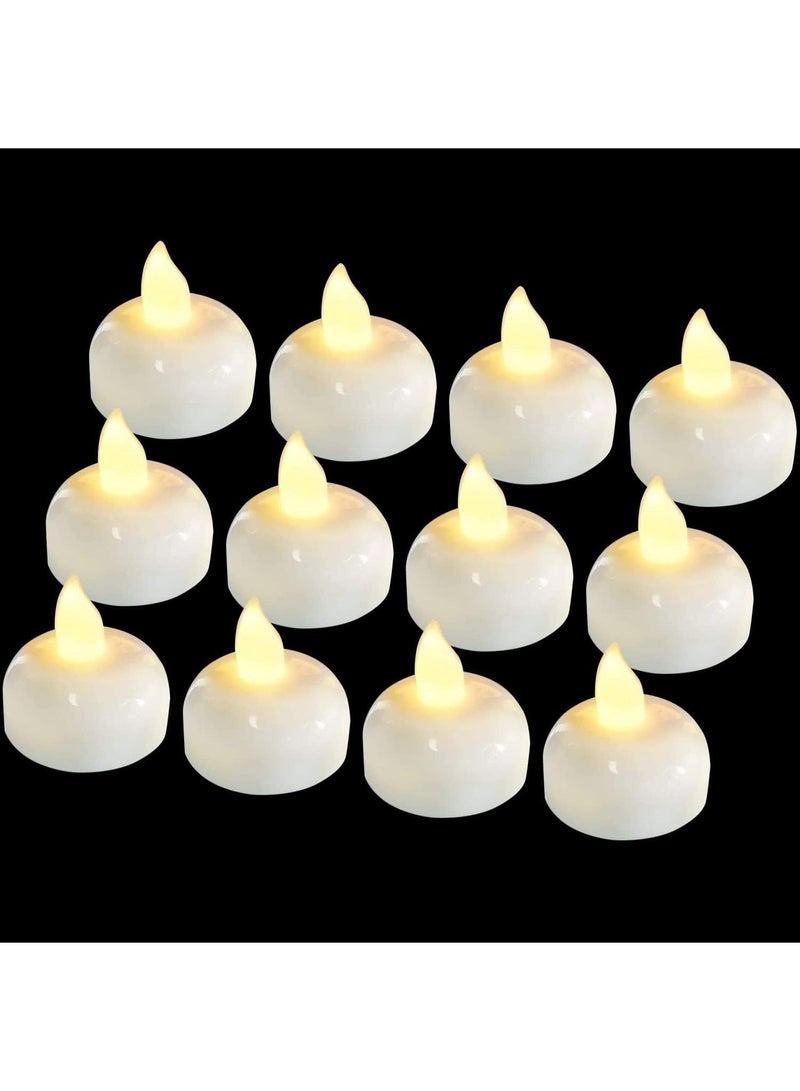 Mado Gallery 12 PCS Waterproof Flameless Floating LED Candles – Battery Operated Warm White Tealights for Vases, Wedding & Pool Decor - Image 2