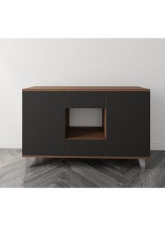 Al Home Black and Brown Coffee Corner with Two Doors and Two Sliding Drawers 100x38x90 cm  - Image 2