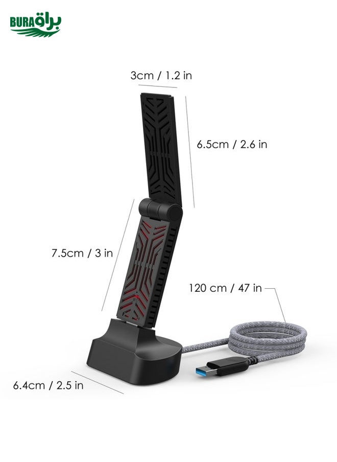 BURAQ - WAVLINK WN690A5D For PC AC1900M USB 3.0 Network Card 2.4GHz 5GHz Dual Band Wireless Adapter - Image 1
