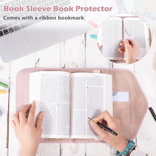 APLUFINE Reusable Book Cover with Magnet Closure - Adjustable Book Sleeve for Book Lovers Gift - Book Protector for Paperback -Book Covers for Hardcover - Book Pouch - Book Carrier - Image 5