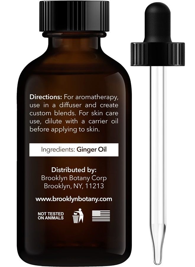 Ginger Essential Oil – 100% Pure and Natural – Therapeutic Grade Essential Oil with Dropper - Ginger Oil for Aromatherapy and Diffuser - 1 Fl. OZ