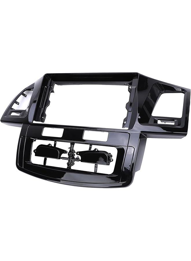 Jiawu Navigation Panel Frame For Hilux 2011 To 2016, 9In Car Radio Fascia Panel, Center Console Navigation Panel Trim Cover, Stereo Audio Bezel Trim, Dashboard Navigation Cover Replace - Image 4