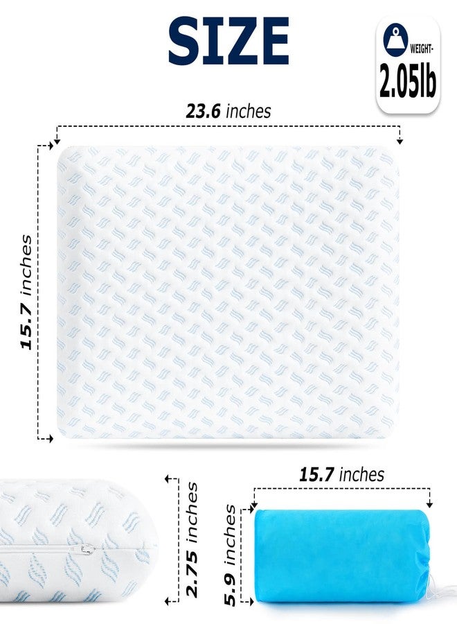 Slybear Ultra Thin Pillow 2.75" Cooling Memory Foam Pillows for Stomach Sleeping, Gel Infused Slim Pillow for Side Back Stomach Sleepers, Travel Pillow, Bed Pillow Neck Support, Washable Cover Standard Size - Image 3