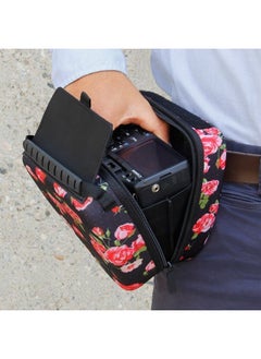 USA GEAR DSLR Camera Sleeve with Molded EVA Hard Shell Camera Case Protection, Quick Access Opening, Padded Interior and Rubber Coated Handle-Compatible with Nikon, Canon, Olympus and More (Floral)