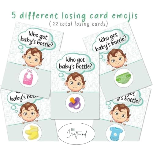 Craftmind Baby Bottle Scratch Off Game | 24 Cards - 2 Winner | Baby Shower Games | Who got Baby Bottle - Image 3