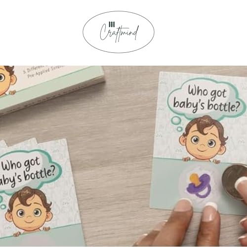 Craftmind Baby Bottle Scratch Off Game | 24 Cards - 2 Winner | Baby Shower Games | Who got Baby Bottle - Image 2