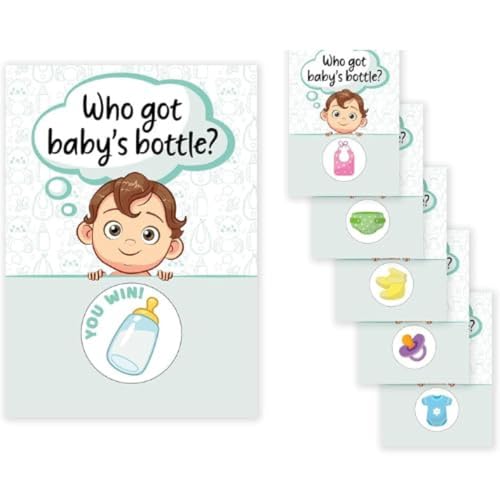Craftmind Baby Bottle Scratch Off Game | 24 Cards - 2 Winner | Baby Shower Games | Who got Baby Bottle - Image 1