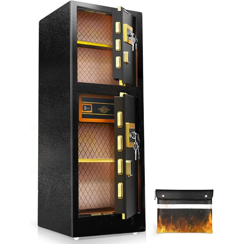 Fireproof Safe Box 16.6 Cubic ft with Sensor Light and Fireproof Bag, Money Safewith Digital Keypad, Security Safe Box forHome, Large Safe with Keys and Pass Code forCash Jewelry - Image 1