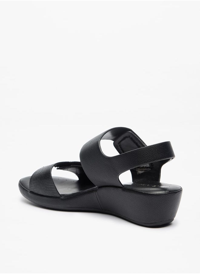 Le Confort - Women Textured Slip-On Sandals with Hook and Loop Closure - Image 1
