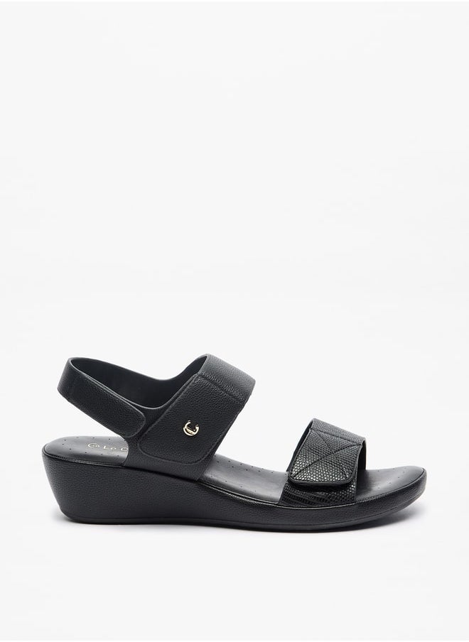 Le Confort - Women Textured Slip-On Sandals with Hook and Loop Closure - Image 1