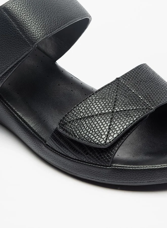 Le Confort Women Textured Slip-On Sandals with Hook and Loop Closure