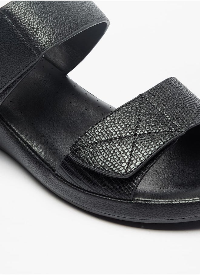 Le Confort - Women Textured Slip-On Sandals with Hook and Loop Closure - Image 1