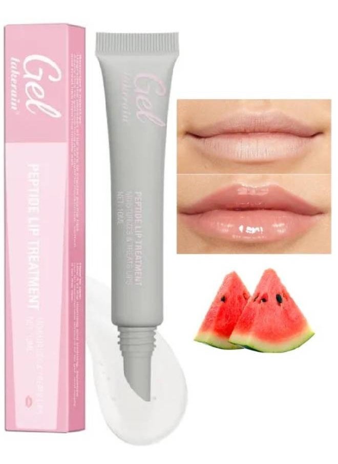 lakerain - Peptide Lip Treatment Gel No.02 Watermelon Moisturizes and Treats Lips Lip Gloss Oil for Plumper and Moisturizer Serum Hydrating Lip Serum for Dry Peeling and Dark Lips Gorgeous Glow 10ml - Image 1