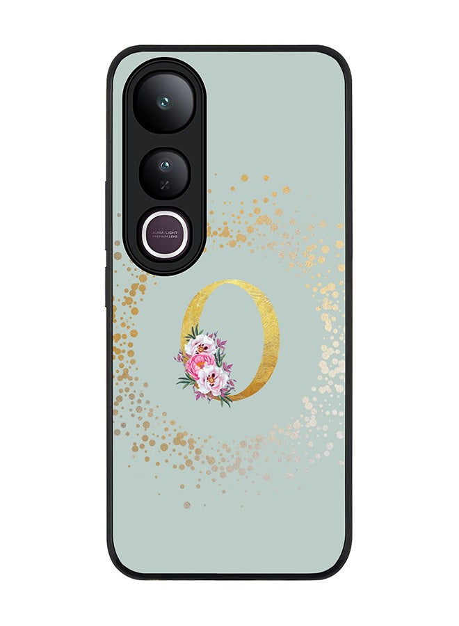 Stylizedd For vivo V50 Lite Case,Slim fit Camera Protection, Shockproof Thin Phone cover  - Custom Monogram Floral - O  (Light Grey )