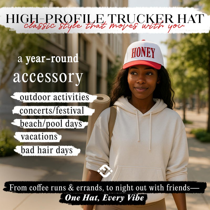 Funky Junque Two Tone Vintage Snapback Hat - Honey - White/Red - Image 2