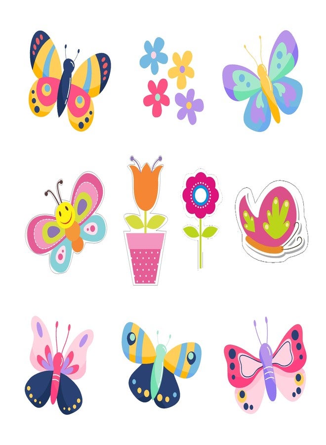 PrettyurParty PRETTY UR PARTY Butterfly Theme Paper Cutouts for Birthday Parties, Butterfly Supplies décor, Butterfly Birthday Decoration, Cutouts for Classroom, Bedroom –Multicolour (10 pcs) - Image 1