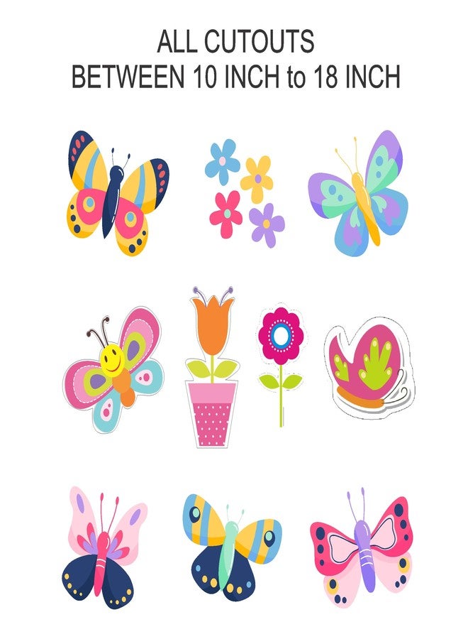 PrettyurParty PRETTY UR PARTY Butterfly Theme Paper Cutouts for Birthday Parties, Butterfly Supplies décor, Butterfly Birthday Decoration, Cutouts for Classroom, Bedroom –Multicolour (10 pcs) - Image 2