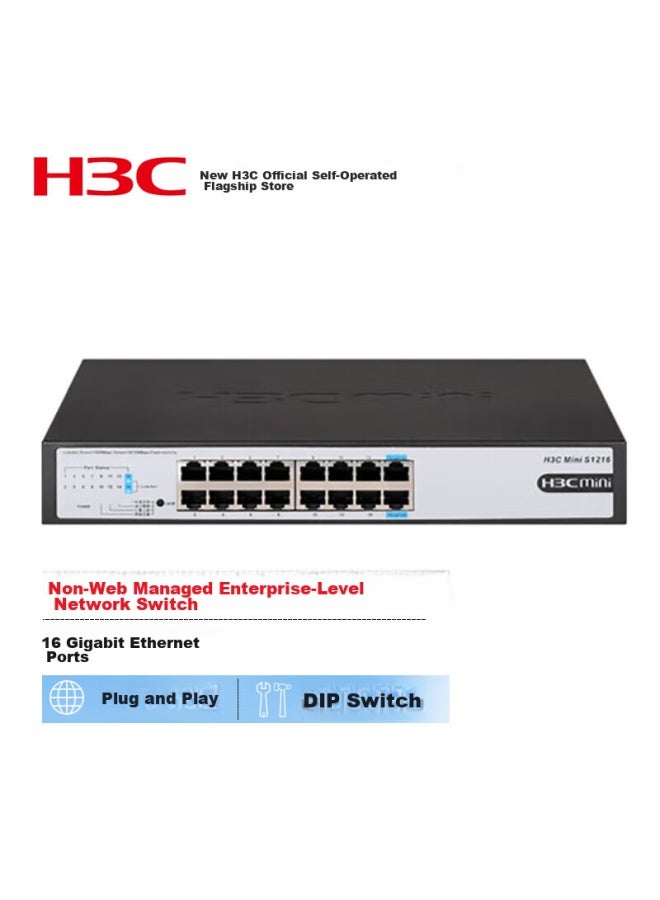 H3c 16-port Gigabit Switch, Unmanaged Enterprise-grade Switch, Network Cable Splitter, S1216 - Image 1
