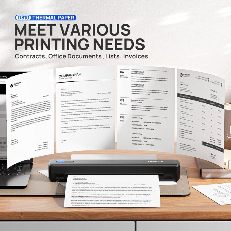 POLONO D810 Thermal Printer Paper 8.5 x 11 Inch Advanced Thermal Printing US Letter Size Thermal Paper Compatible with D810 Size 8.5 x 11 Inch 4 Rolls 23 Feet - Image 3