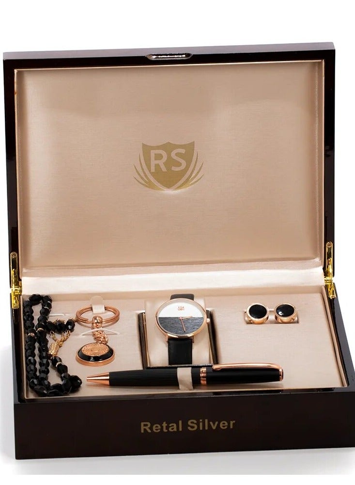 Men's leather watch set