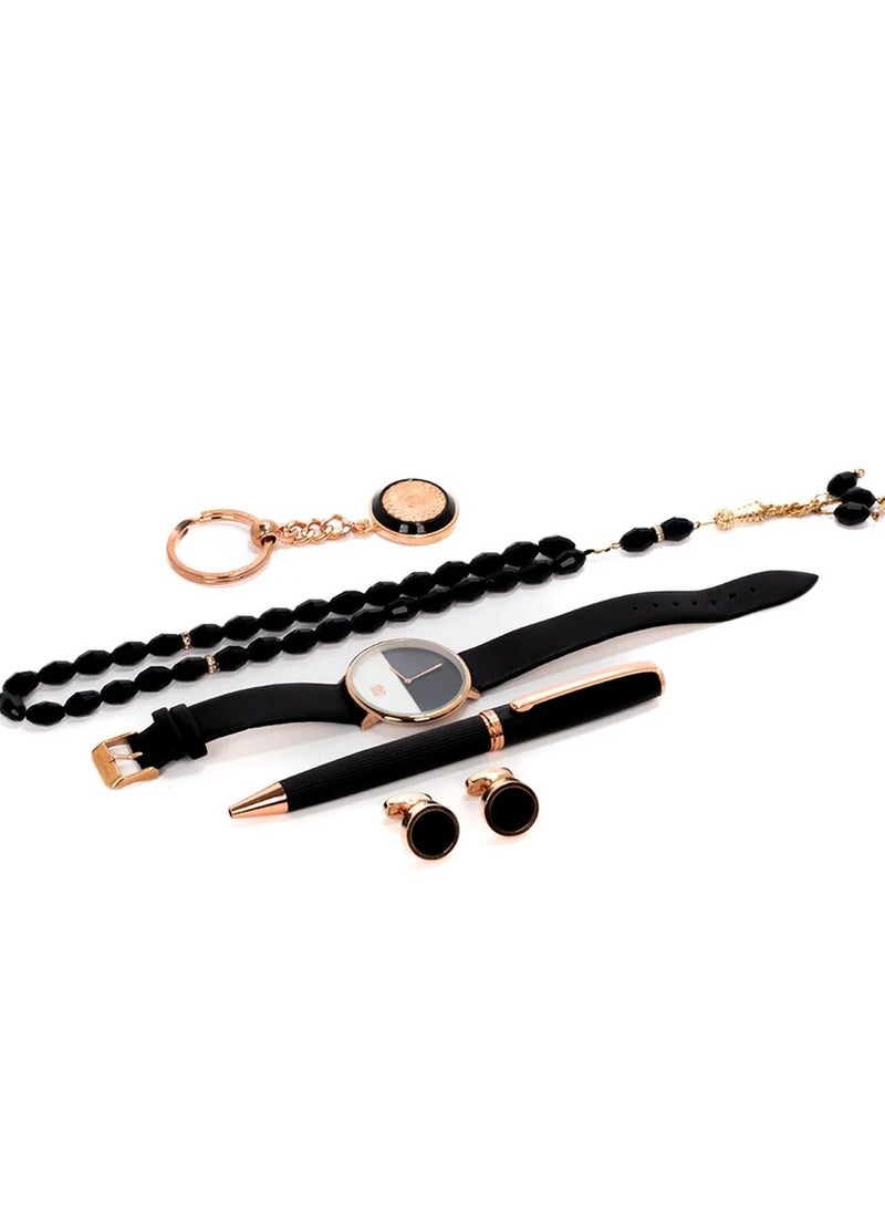 Men's leather watch set