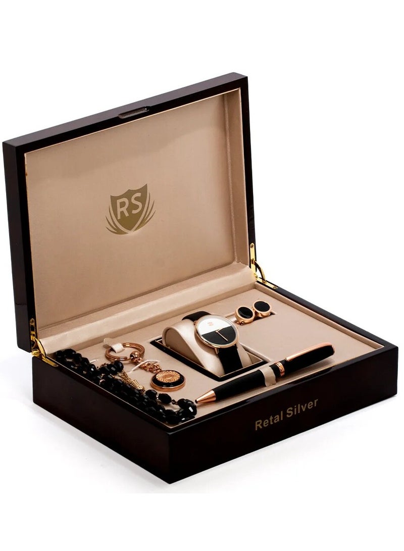 Men's leather watch set